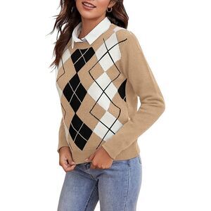 ✨NY&C  Argyle Pattern Round Neck Sweater✨